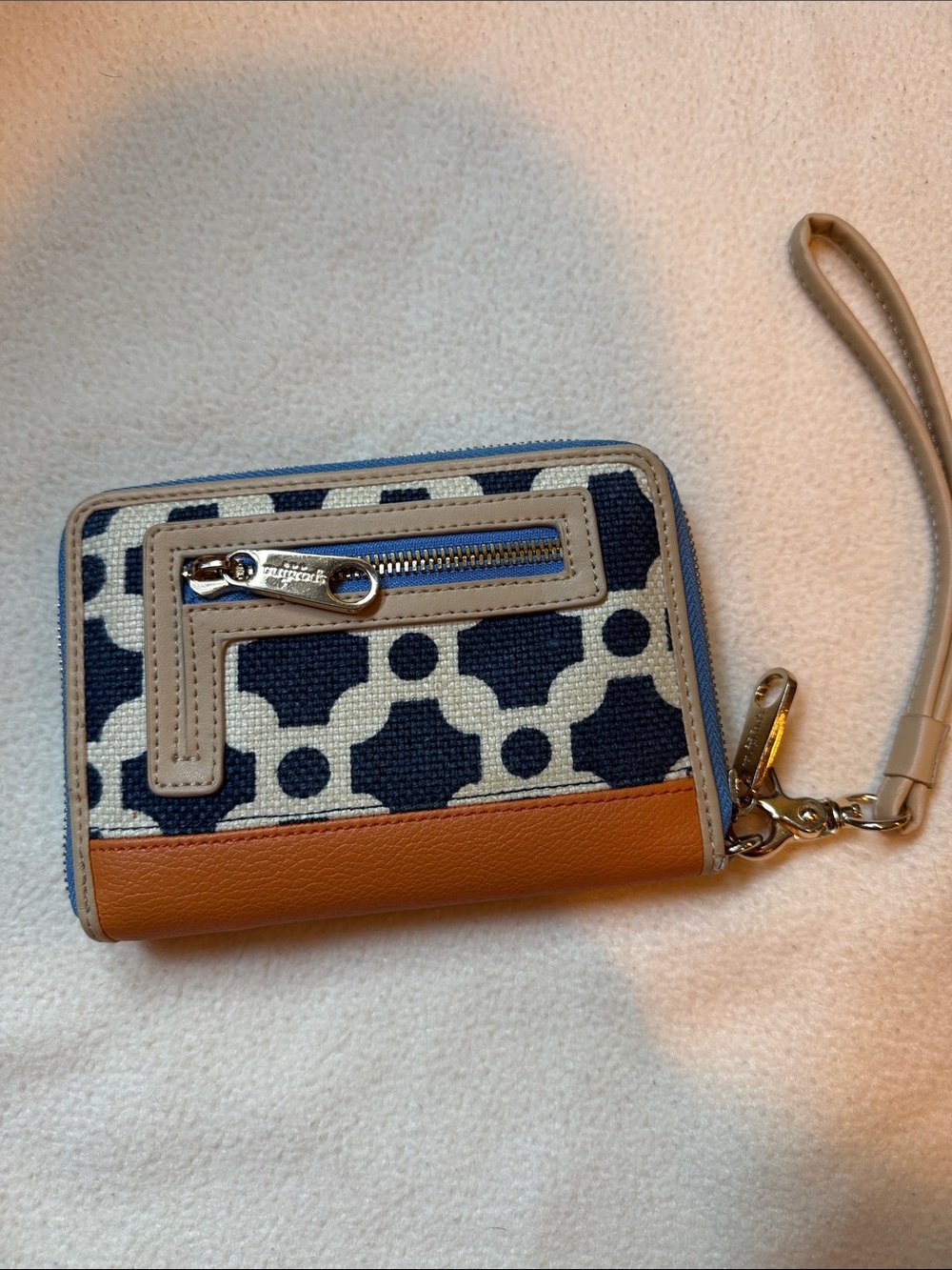 Spartina 449 Navy, Cream & Tan Wristlet Clutch - Picture 3 of 6